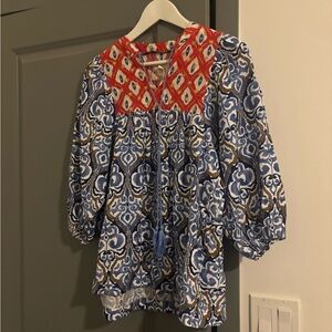 Umgee Multicolor Patterned Top with Gold Accents